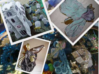 Annie Kelley, Soft sculpture. Hand made puppets. Soft sculpture objects and costumes. Georgian Masks. Bespoke soft sculptures. Costumes to dress up in for museums.  Hand Made Masks.  Soft sculpture Maps.