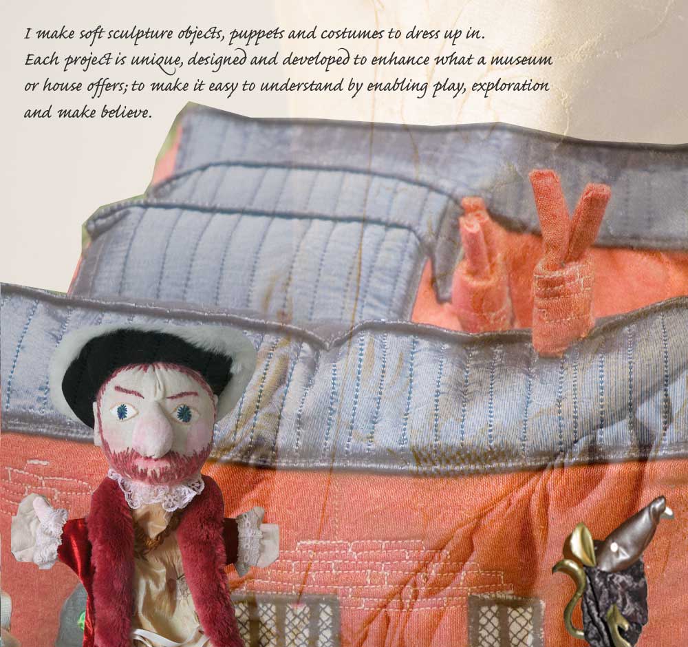 Annie 2 Pins. I make soft sculpture objects and costumes to dress up in for museums. They are not replicas; they are strongly based in the history, context and physical setting of the place in which they will be used. Annie Kelley. 